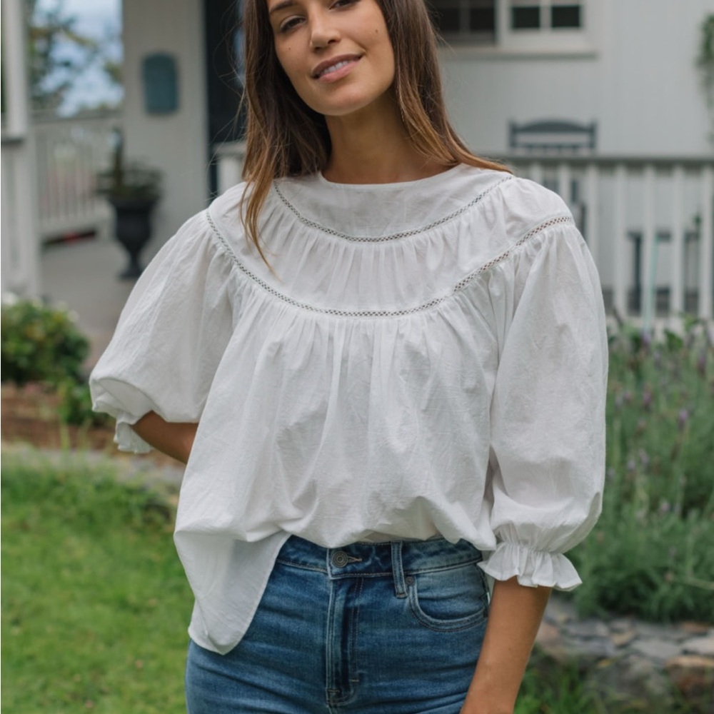 Ellington Blouse White - Elegant White Women's Top